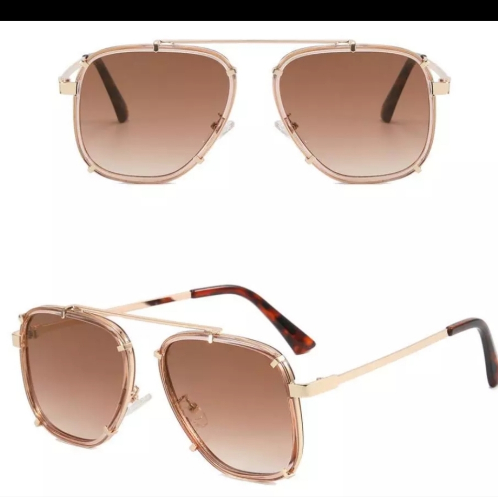 Oversized gold sunglasses